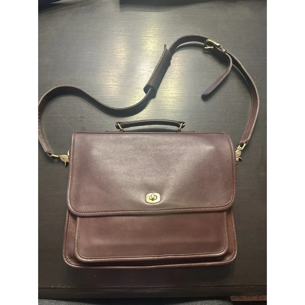 COACH Vintage Colebrook Briefcase Brown Leather Messenger Bag 5181
